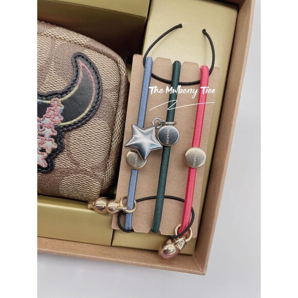 Coach C6996 Boxed Mini Cosmetic Case Hair Ties Disco Patches Heat Bear Gift Set - Picture 10 of 16